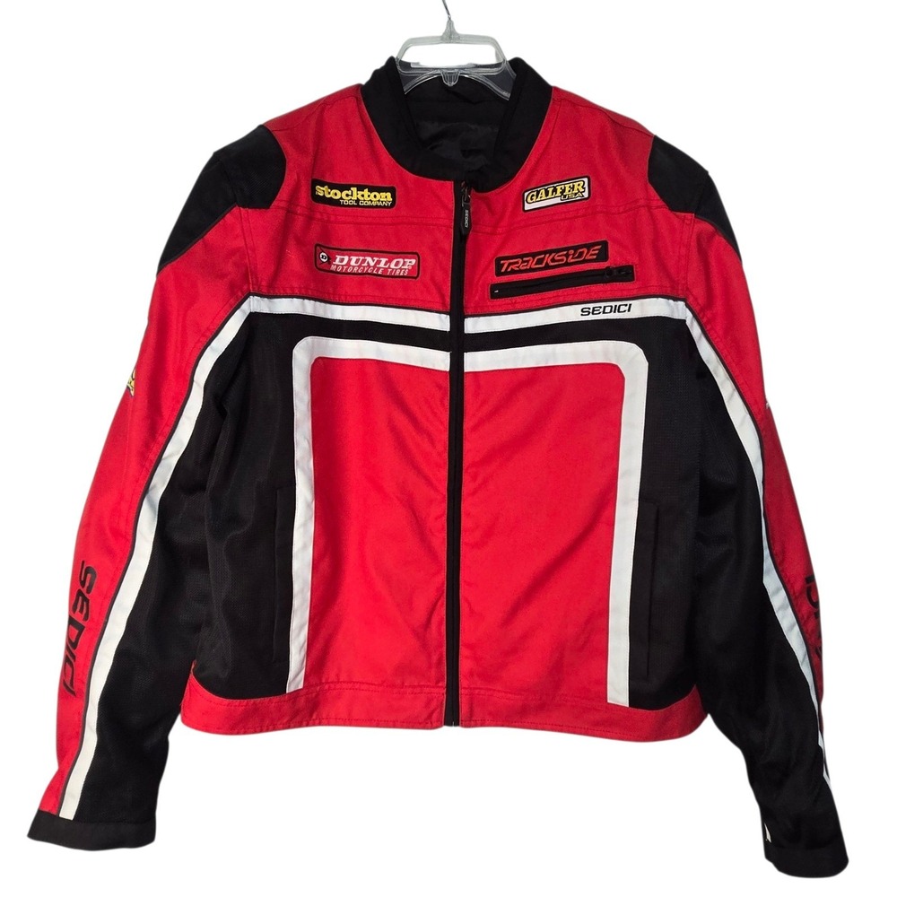 Sedici Red Black Motorcycle Podio Jacket Trackside‎ Motocross Racing 2XL - Picture 2 of 10
